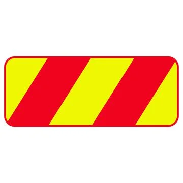 Emergency sticker, red warning road sign with diagonal yellow hazard stripes Stock Illustration