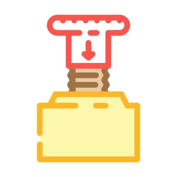 Emergency stop button alert color icon vector illustration Stock Illustration