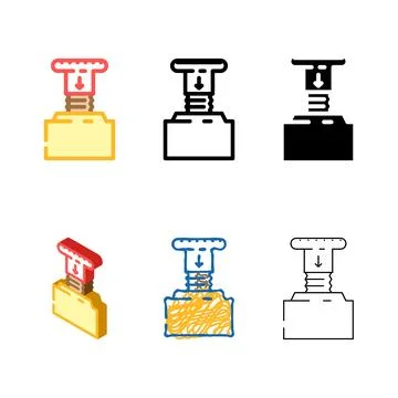 Emergency stop button alert color modern icon vector イラスト素材