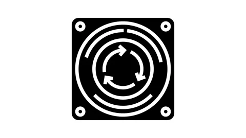 Emergency stop button alert glyph icon animation Stock Footage 326154752