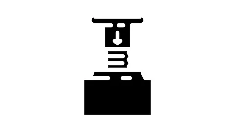 Emergency stop button alert glyph icon animation Stock Footage 326744564