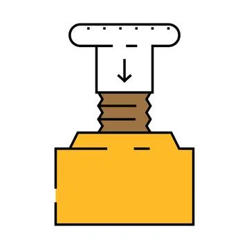 Emergency stop button alert icon color illustration 库存插图