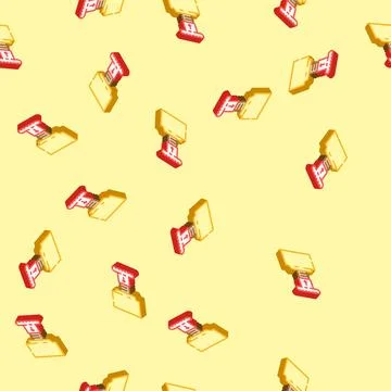 Emergency stop button alert isometric icon seamless pattern Stockillustratie