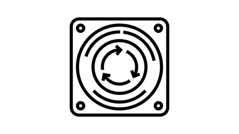 Emergency stop button alert line icon animation Stock Footage 326133411
