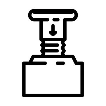 Emergency stop button alert line icon vector illustration Illustrazione stock