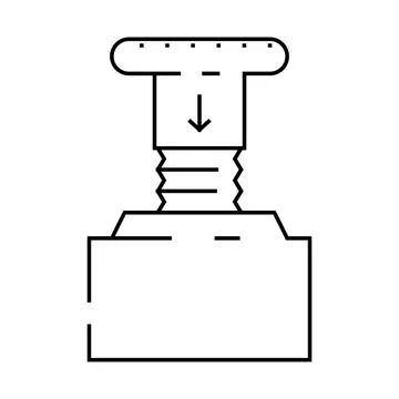 Emergency stop button alert line icon vector illustration Stock Illustration