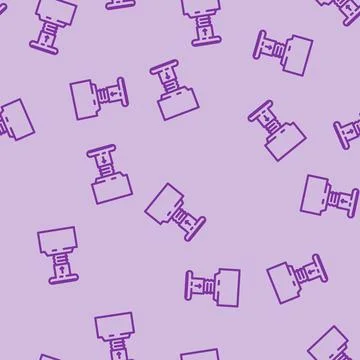 Emergency stop button alert line vector seamless pattern Stock-Illustration