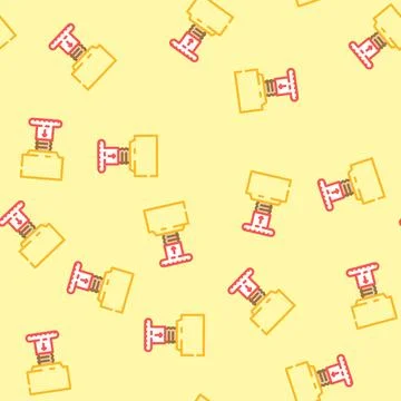 Emergency stop button alert vector seamless pattern Illustrazione stock