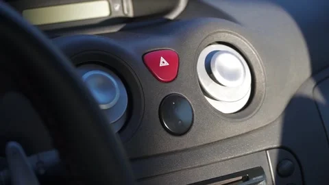 Emergency stop button in the center of the dashboard Stock Footage 296375337
