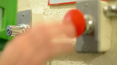 Emergency stop button Stock Footage 10870236
