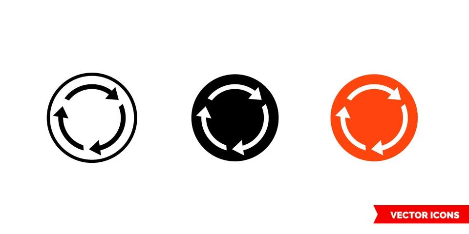 Emergency stop button icon of 3 types color, black and white, outline. Isolat Stock Illustration
