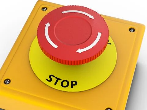 Emergency stop button Illustrazione stock