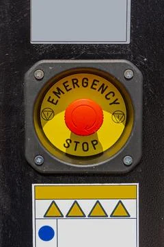 Emergency Stop Button Machine Stock Photos