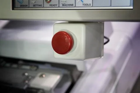 Emergency stop button Stock Photos