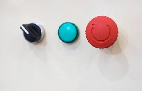 Emergency stop button Stock Photos