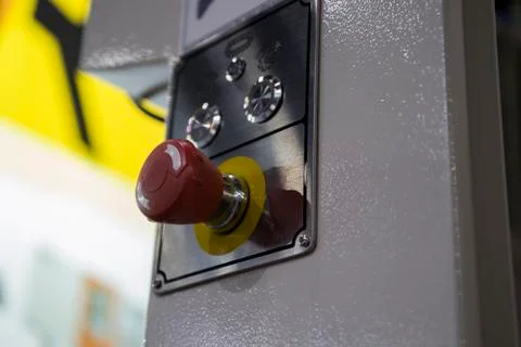 Emergency stop button Stock Photos