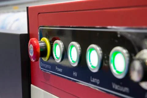 Emergency stop button Stock Photos