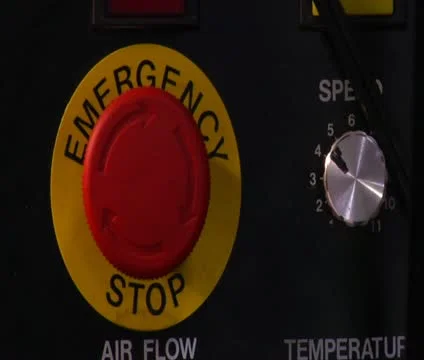 Emergency stop button is pressed Stock Footage 21594187