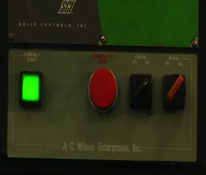 Emergency stop button is pressed quickly Stock Footage 21595776