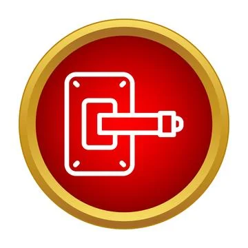 Emergency stop button red circle icon design Stock Illustration