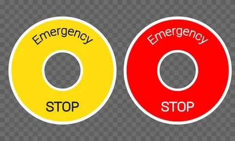Emergency stop button sticker Stock Illustration