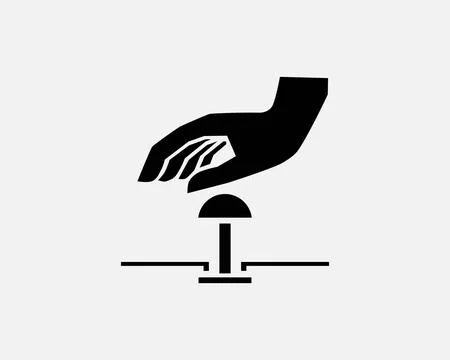 Emergency Stop Button Switch Push Press Off  Icon Sign Clipart Vector 库存插图