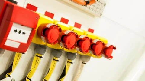Emergency stop buttons Stock Photos