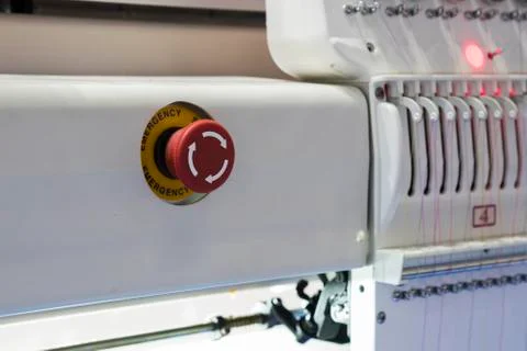 Emergency stop button;Security push switch Stock Photos