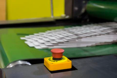 Emergency stop button;Security push switch;shut down;For safety issue Stock Photos