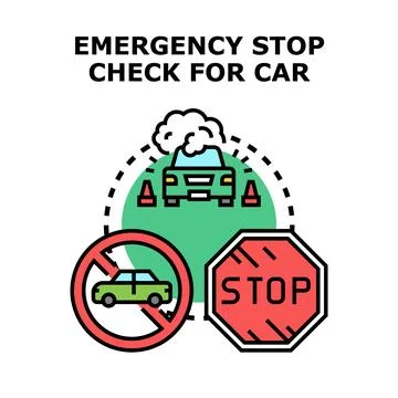 Emergency stop check for broken down car 스톡 일러스트