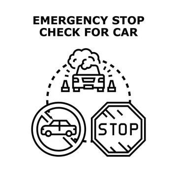 Emergency stop check for broken down car 스톡 일러스트