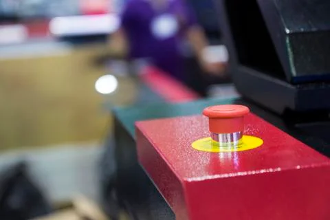 Emergency stop ; close up Foto stock