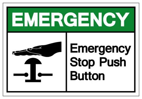 Emergency Stop Push Button Symbol Sign, Vector Illustration, Isolate On White Stock Illustration
