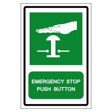 Emergency Stop Push Button Symbol Sign, Vector Illustration, Isolate On White Stock Illustration