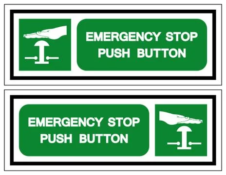 Emergency Stop Push Button Symbol Sign, Vector Illustration, Isolate On White Stock Illustration