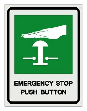 Emergency Stop Push Button Symbol Sign, Vector Illustration, Isolate On White Stock Illustration