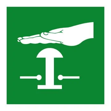 Emergency Stop Push Button Symbol Isolate On White Background,Vector Illustra Illustrazione stock