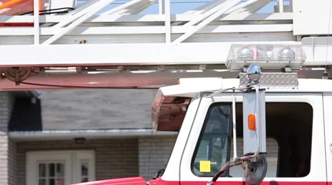 Emergency strobe lights on firetruck Stock Footage 64222228