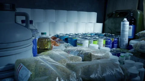 Emergency Supplies For Disaster Dramatic Lighting Stockbeeldmateriaal 260063851