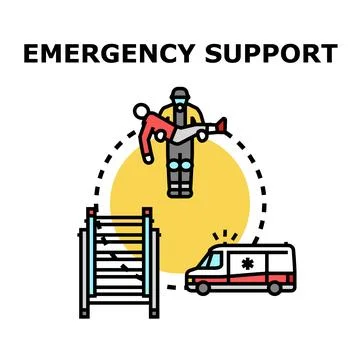 Emergency support services helping people in crisis Stock Illustration