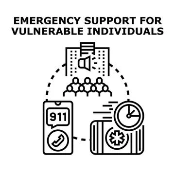 Emergency support for vulnerable individuals vector concept Stock Illustration