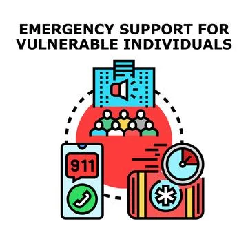 Emergency support for vulnerable individuals vector concept Stock Illustration