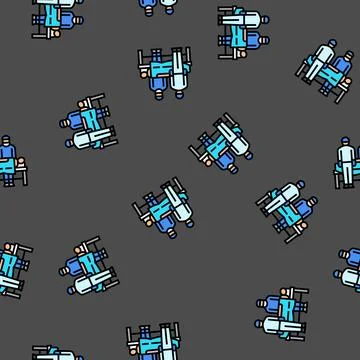 Emergency surgery vector seamless pattern Stock Illustration