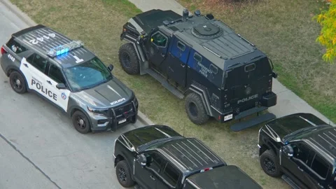 Emergency Task Force ETF vehicle, specialized police tactical unit, respond.. Stock Footage 317174458