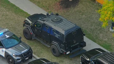 Emergency Task Force ETF vehicle, specialized police tactical unit, respond.. Stock Footage 317174475