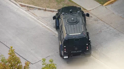 Emergency Task Force ETF vehicle, specialized police tactical unit, respond.. Stock Footage 317174478