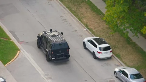 Emergency Task Force ETF vehicle, specialized police tactical unit, respond.. Stock Footage 317174482