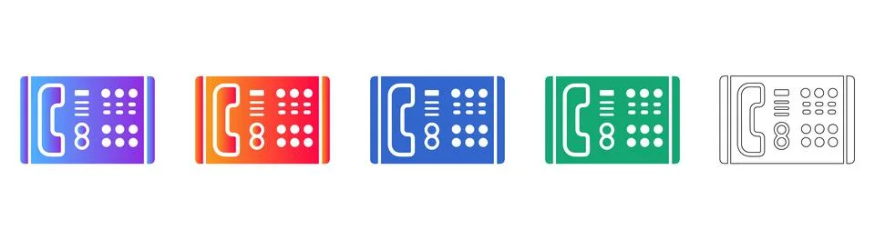 Emergency Telephone Console Vector Icons Stock Illustration