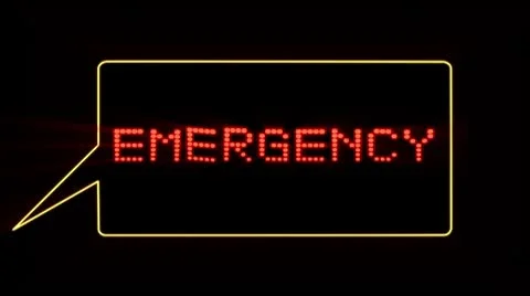 Emergency text in speech bubble Stock Footage 8849335