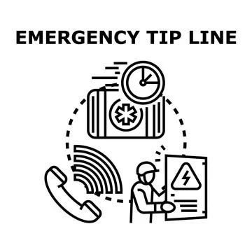 Emergency tip line concept for urgent response system Stock Illustration